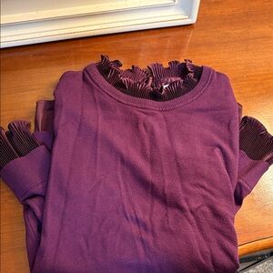 Sioni Women's Plum Sweater with Pleated Accents